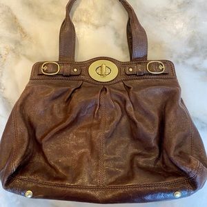 Brown Leather Coach Tote Bag